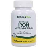 Natures Plus , Maltin med Vitamin C och Örter, Cherry, 90 Tabletter
