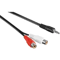 Logilink 1x3.5mm - 2xRCA, 5m, 3.5mm, Manlig kontakt, 2 x RCA, Kvinnlig kontakt, 5 m, Svart
