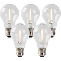 LUEDD Set med 5 st E27 LED-lampor A60 1W 80lm 2200K