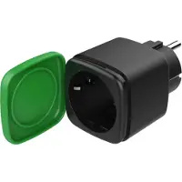Deltaco Smart Home outdoor smart plug, WiFi, IP44, 13A, svart/grön