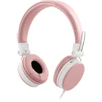 STREETZ Hörlurar, 3,5 mm, fjärrkontroll, 1,5 m kabel, rosa