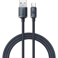 Baseus Crystal Shine USB-A / USB-C-kabel - 1.2m, 100W - Svart