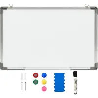 vidaXL Magnetisk whiteboard vit 50x35 cm stål