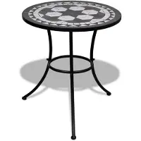 vidaXL Caféset svart och vit 60 cm mosaik