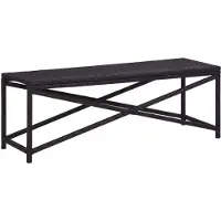 vidaXL Trädgårdsbänk 120 cm konstrotting svart