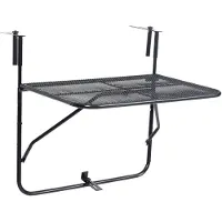 vidaXL Balkongbord svart 60x40 cm stål