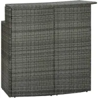 vidaXL Barbord för trädgård grå 120x55x110 cm konstrotting