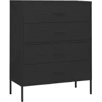 vidaXL Byrå svart 80x35x101,5 cm stål