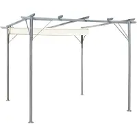 vidaXL Pergola med indragbart tak gräddvit 3x3 m stål