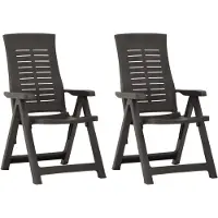 vidaXL Trädgårdsfåtöljer i plast, 2-pack, Antracit 315831
