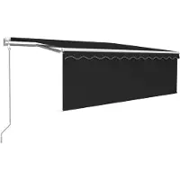 vidaXL Automatisk markis med rullgardin 4x3m antracit