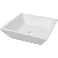 vidaXL Tvättställ fyrkantig keramik vit 41,5x41,5x12 cm