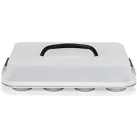 Patisse muffinsform med lock 35 cm stål silver 12 fack