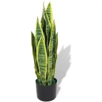 vidaXL Konstväxt Svärmorstunga med kruka 65 cm grön