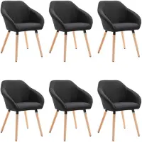 vidaXL Matstolar 6 st svart tyg
