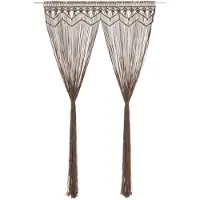 vidaXL Gardin makramé taupe 140x240 cm bomull