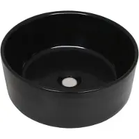 vidaXL Tvättställ keramik rund svart 40x15 cm