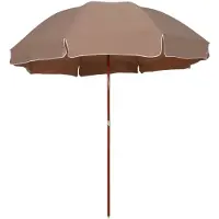 vidaXL Parasol med mast i stål 300 cm Taupe