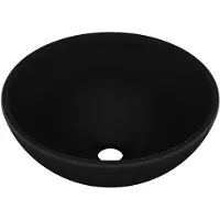vidaXL Lyxigt runt handfat matt svart 32,5x14 cm keramik