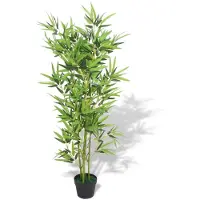 vidaXL Konstgjord Bambu med Kruka, 120 cm, Grön
