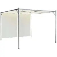vidaXL Pergola med justerbart tak gräddvit 3x3 m stål