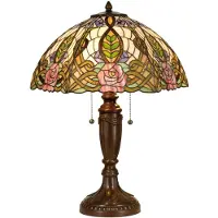 Clayre & Eef Tiffany bordslampa EDEN, Multifärgad, Vardagsrum / matsal, Glas, Tiffany, Bordslampa