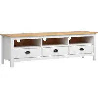vidaXL TV-bänk Hill vit 158x40x47 cm massiv furu