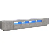 vidaXL TV-bänk med LED-belysning betonggrå 260x35x40 cm