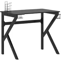 vidaXL Gamingskrivbord med K-formade ben svart 90x60x75 cm