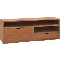 vidaXL TV-bänk 110x30x40 cm massiv teak