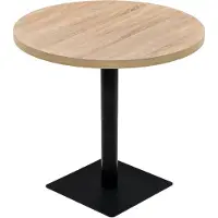 vidaXL MDF bistrobord med stålbas 80x75 cm ekfinish