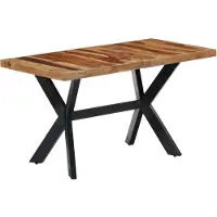 vidaXL Matbord 140x70x75 cm massivt sheshamträ