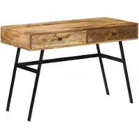 vidaXL Skrivbord med lådor massivt mangoträ 110x50x76 cm