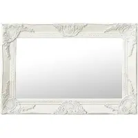vidaXL Väggspegel barockstil 60x40 cm vit