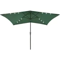 vidaXL Trädgårdsparasol med LED och Stålmast, Patiosolskydd, Solskydd, Strandparasol Terrass 313786
