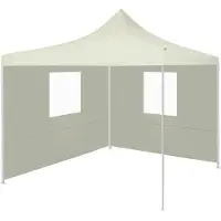 vidaXL Pop-up-tält med 2 väggar, 3 x 3 m, krämfärgad