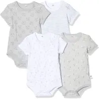 Pippi Baby Bodies k/ä - 4-pack - Hamnen Mist - - 2 år (92) - Body K/Ä