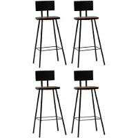 vidaXL 4x Barstolar i Återvunnet Massivt Trä Mörkbrun Stool 245391