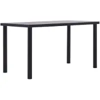 vidaXL Matbord svart och betonggrå 140x70x75 cm MDF
