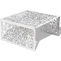 vidaXL Soffbord geometrisk design aluminium silver