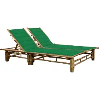 vidaXL Solsäng med dynor 2 personer bambu