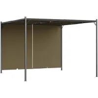 vidaXL Pergola med infällbart tak 3x3 m taupe 180 g/m²