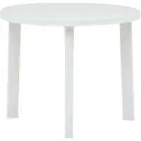 vidaXL Trädgårdsbord vit 89 cm plast