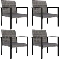 vidaXL Trädgårdsstolar 4 st konstrotting grå