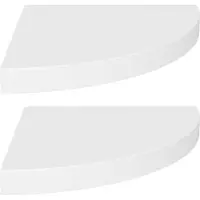 vidaXL Flytande hörnhyllor 2 st vita 35x35x3,8 cm MDF