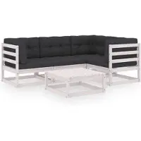 vidaXL Loungegrupp med dynor 5 delar massiv furu