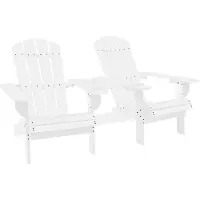 vidaXL Adirondackstolar med bord massivt granträ vit