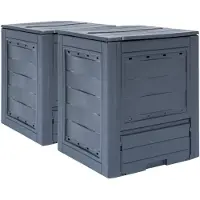 vidaXL Trädgårdskompost 2 st grå 60x60x73 cm 520 L