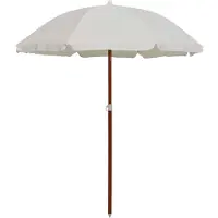 vidaXL Parasoll med stålstång 180 cm sand