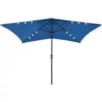 vidaXL Parasoll med LED och Stålmast, Solskydd för Altan, Solskydd, Strandparasoll Terrass 313793